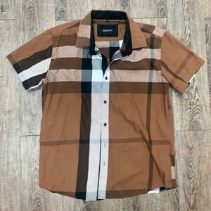 Classic Brown Plaid Short Sleeve Shirt